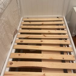 Two White Twin Bed Frame Set