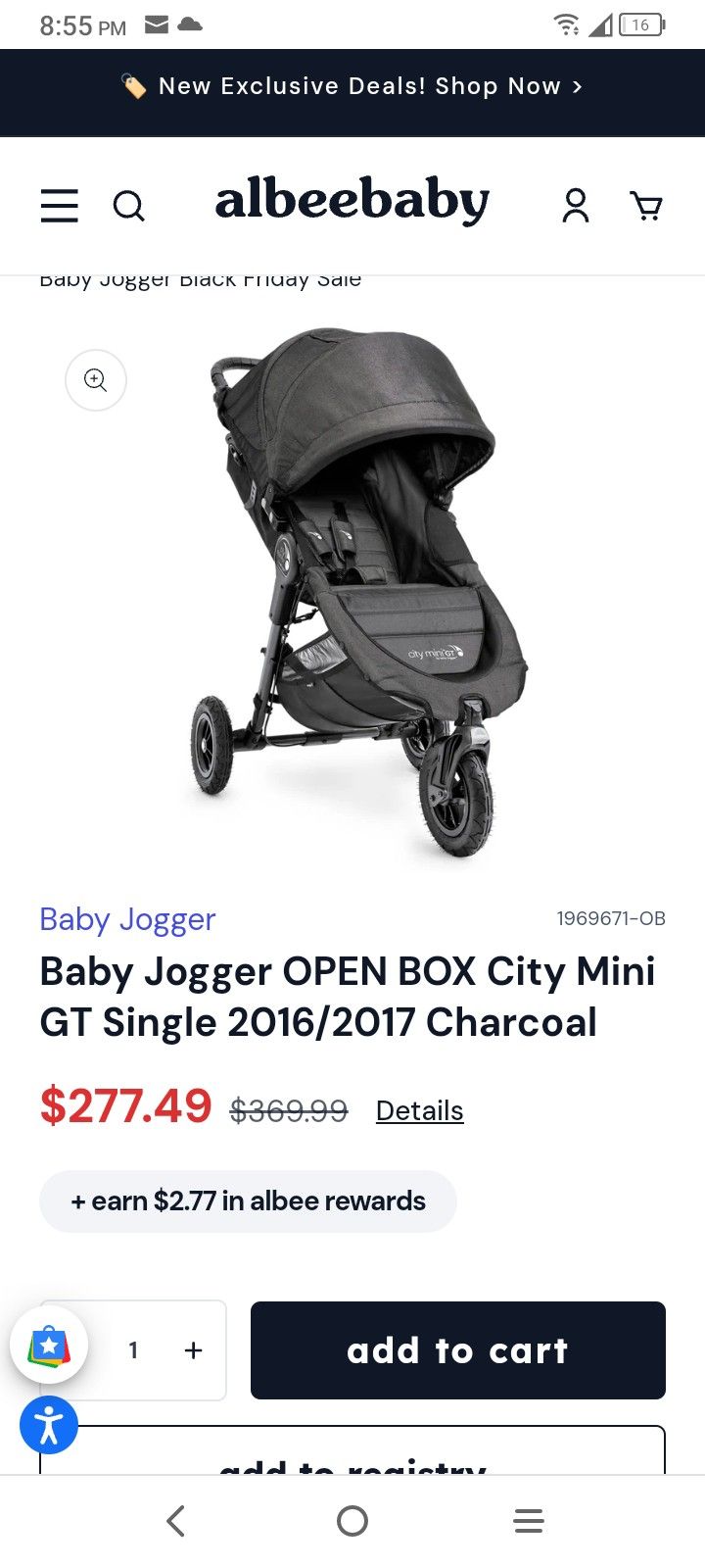 Baby Jogger City Mini GT Single 2016-2017
