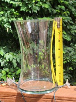 Clear Glass Vase, About 8 Inches Tall