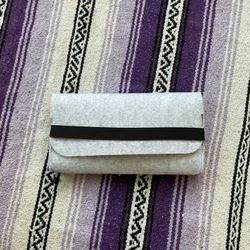 gray felt keyboard or electronics case 