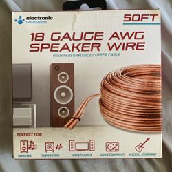 50ft Spool of 18 Gauge Pure Copper (OFC) Speaker Wire