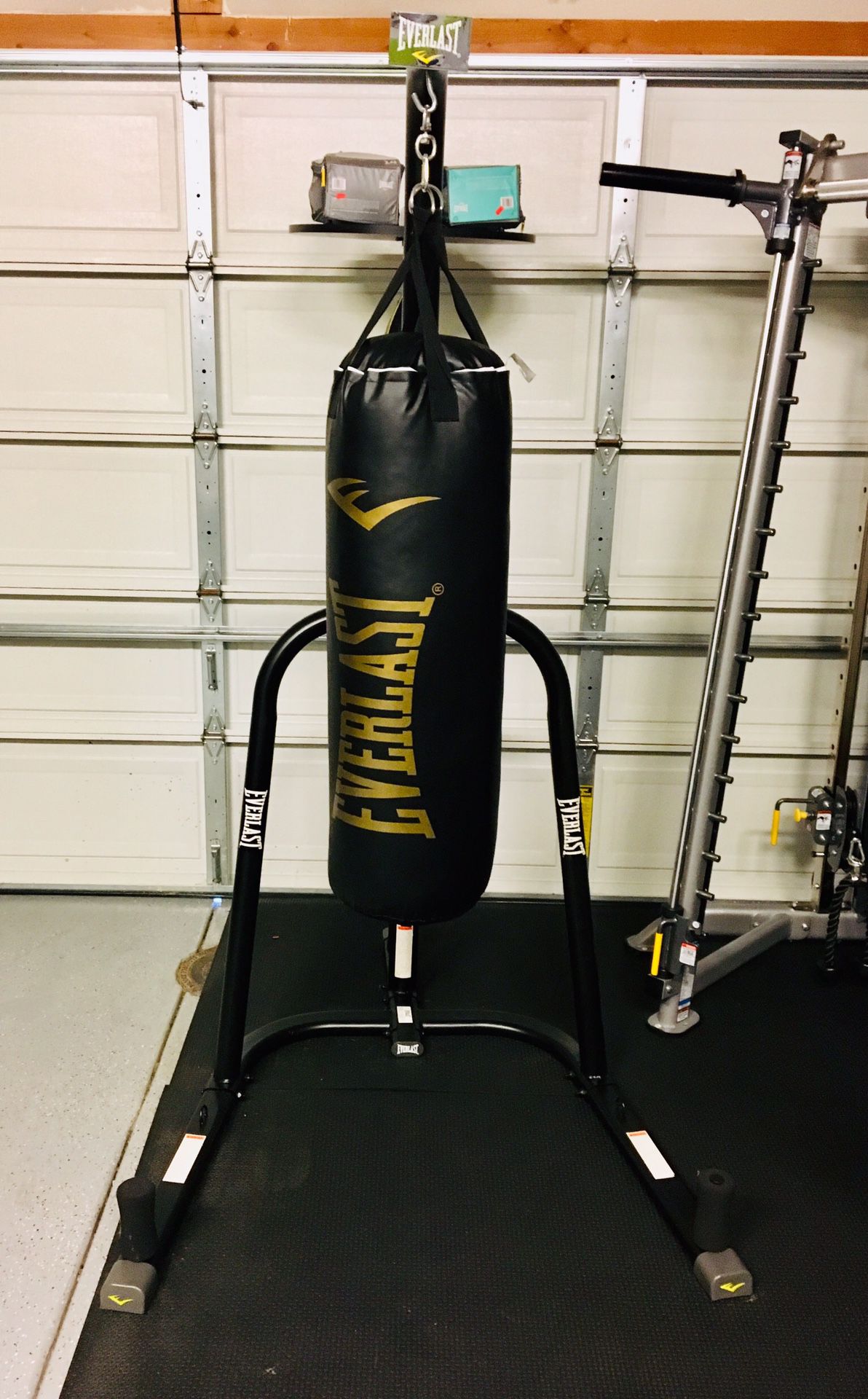 Everlast Powercore Dual Bag and stand w/2 pair gloves