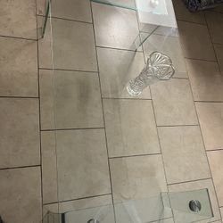 Glass Coffee Tables. Heavy Duty. Larger Center Table And Two Side Tables. 