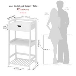 3 Tier Bamboo Bathroom Shelves with Drawer, Ladder Shelf for Bathroom Storage, Space-Saving Design, Stylish Display Nightstand, Stylish Storage Soluti