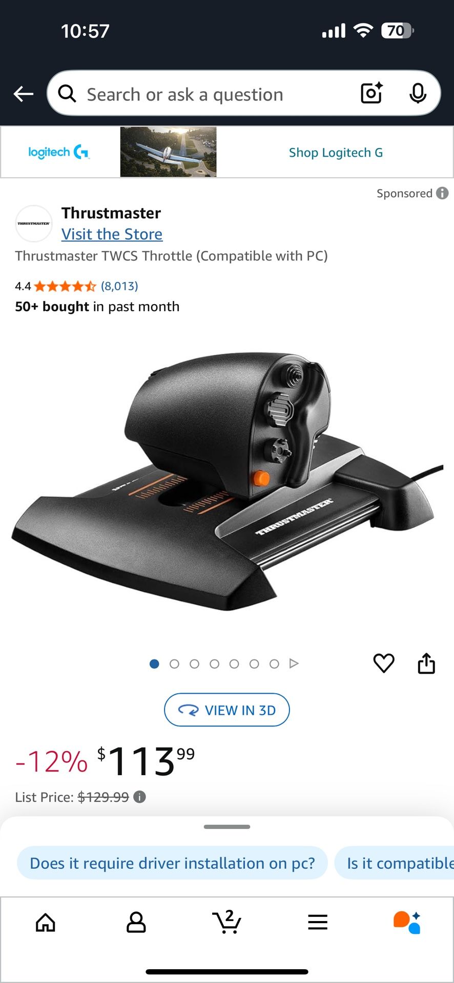 Thrustmaster TWCS Throttle (Compatible with PC)