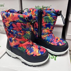 Kids Boys And Girls High Barrel Plus Fleece Winter Snow Boots