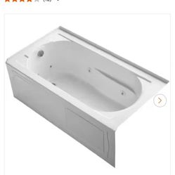 KOHLER Devonshire 5 ft. Acrylic Left Drain Rectangular Alcove Whirlpool Bathtub in White