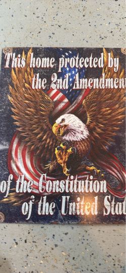 2nd Amendment Bald Eagle Decorative Metal Sign