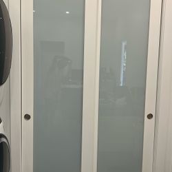 2 Woodgrain Sliding Doors 