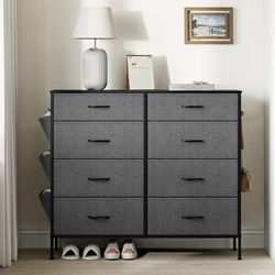 8 Drawer Dresser - 8 Fabric Drawers with Side Pockets