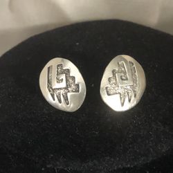 Navajo Silver Stud Earrings Great Design