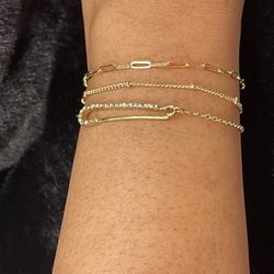 $11 Pin Me Up 3 Piece Pin Bracelet (Gold)