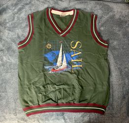 Vintage Green SAIL V-neck Sweater Vest
