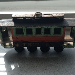 Antique Cast Iron Trolley Car Toy