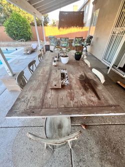 🌴 Rustic Farmhouse Dining Table – Seats 12+ 🌴