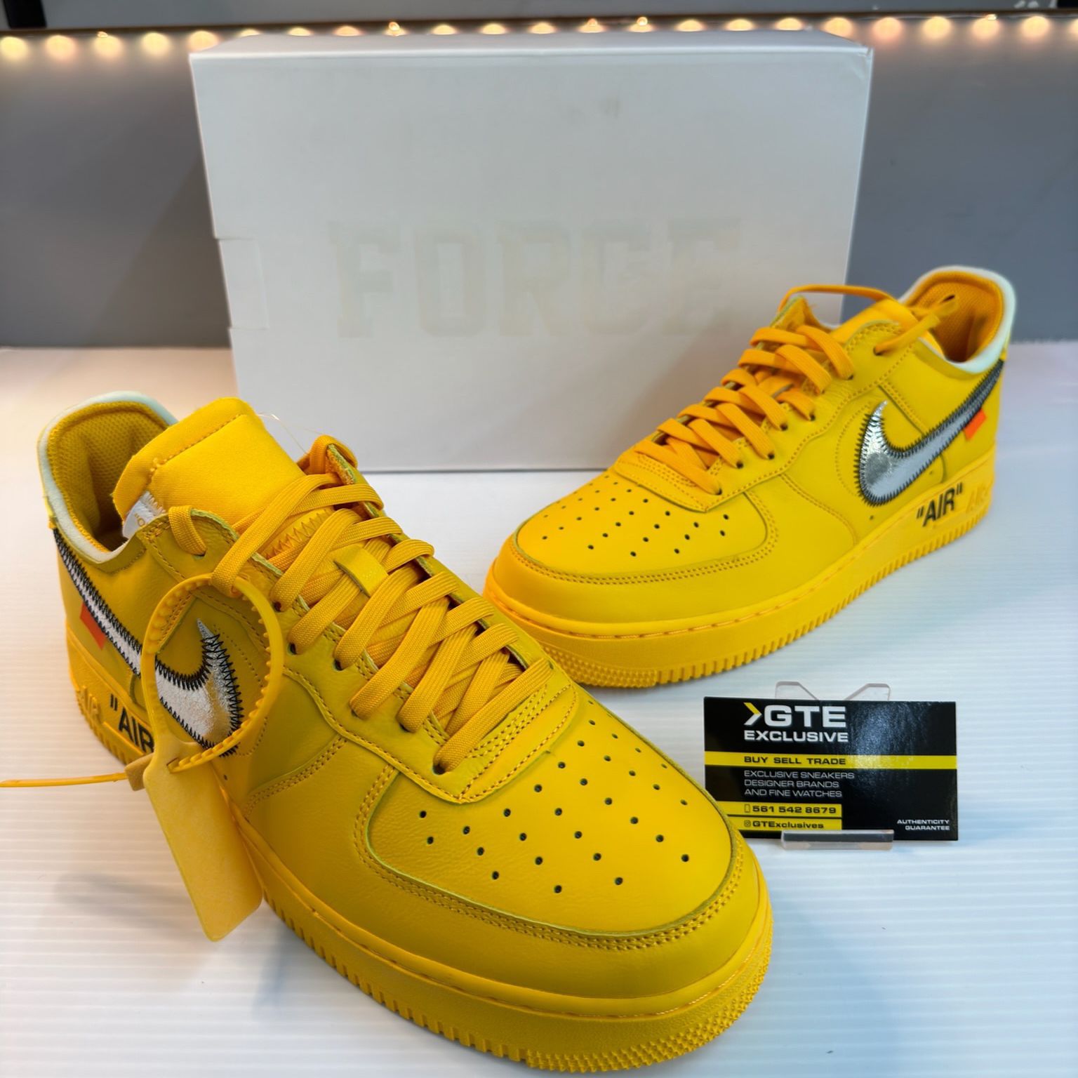OFF WHITE NIKE AIR FORCE 1 LOW AF1 UNIVERSITY GOLD YELLOW SILVER BLACK NEW  SALE SNEAKERS SHOES MEN SIZE 10 44 A3 for Sale in Miami, FL - OfferUp