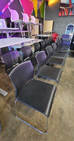 Black Stacking Chairs With Chrome Frame 