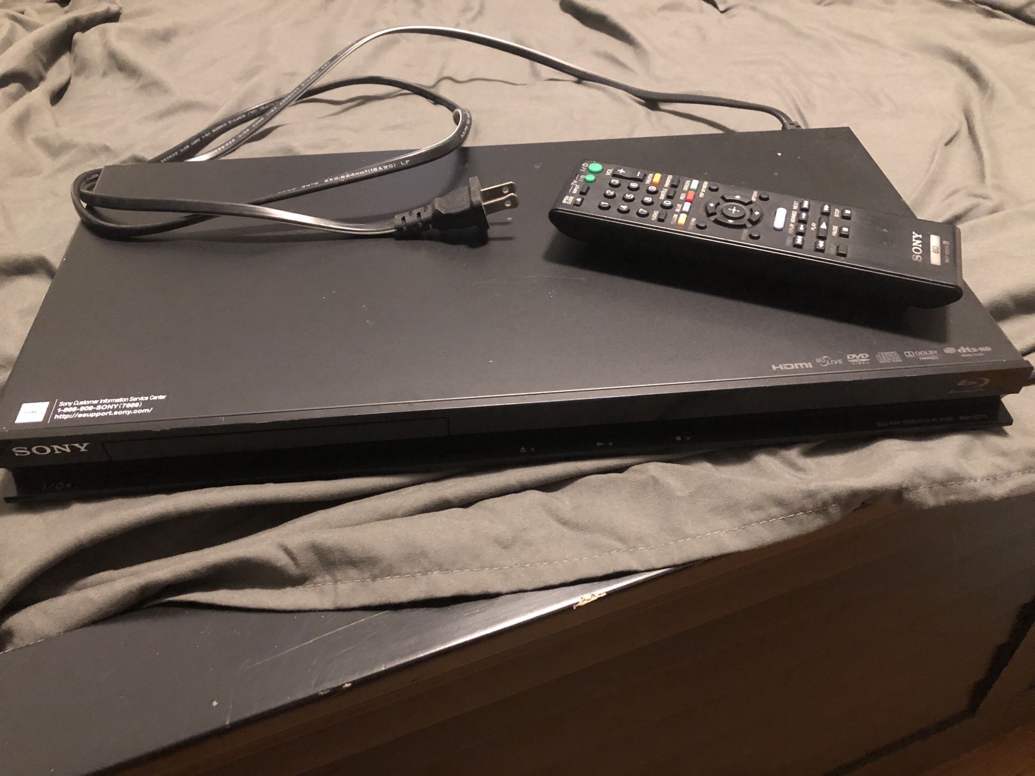 New Unused Sony Blu Ray Player+remote