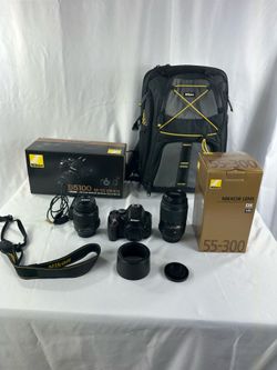 Nikon D5100 DSLR Camera Bundle w/ 18-55mm & 55-300mm VR Lenses + Nikon Backpack