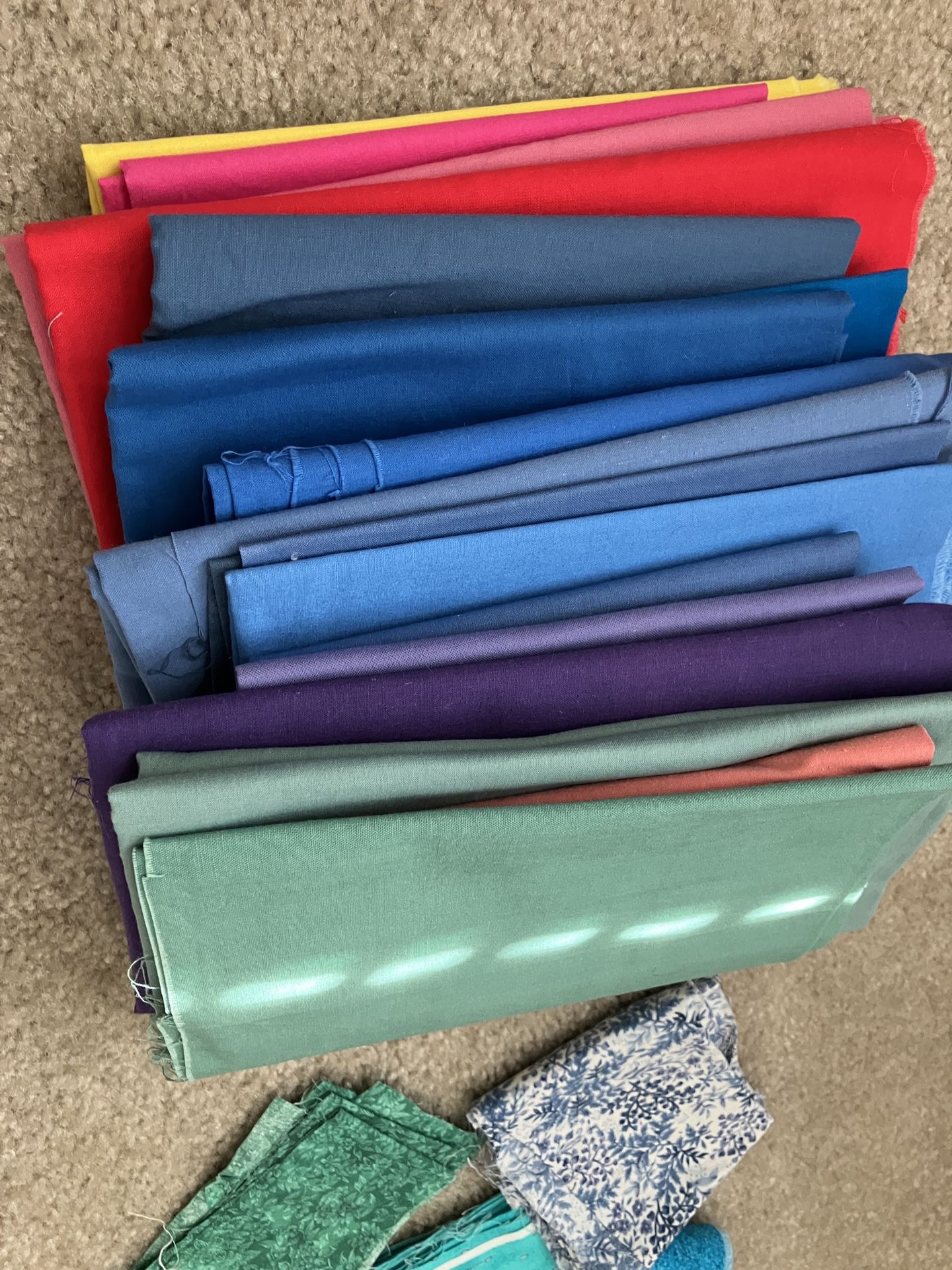 Reduced….100% Cotton Fabrics Solid Colors (18 In All)