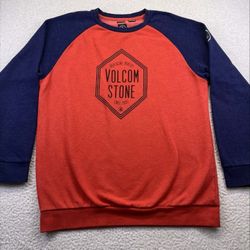 Volcom Sweatshirt Mens Red | Colorblock Long Sleeve Navy Skater Pullover Skate Size M Used Firm Price Pick Up Only