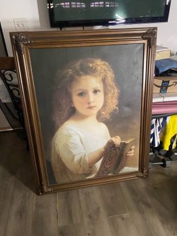 The Story Book" (1877) by: William-Adolphe Bouguereau Reproduction on Canvas