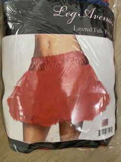 Red Layered Tulle Petticoat Costume Skirt