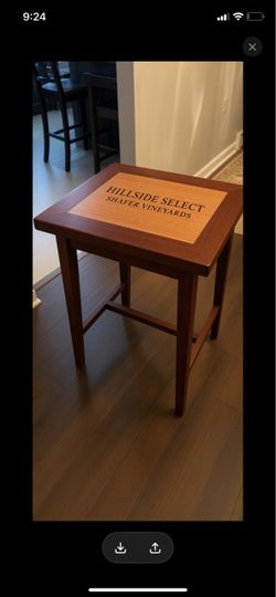 Shafer Vineyards Hillside Select Branded Wood Side Table