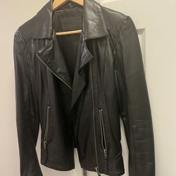 Women’s Genuine Leather Moto Jacket - By whetblu 