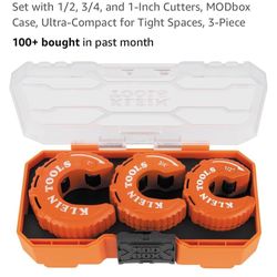 Klein Tools 50048 C-Style Copper Tubing Cutter Set with 1/2, 3/4, and 1-Inch Cutters, MODbox Case, Ultra-Compact for Tight Spaces, 3-Piece