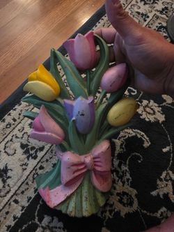 Cast Iron Tulip Bouquet Doorstop