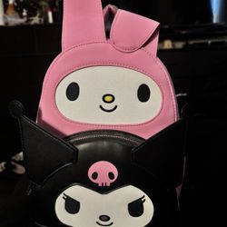 Brand new Kuromi and My Melody Lounge fly backpack