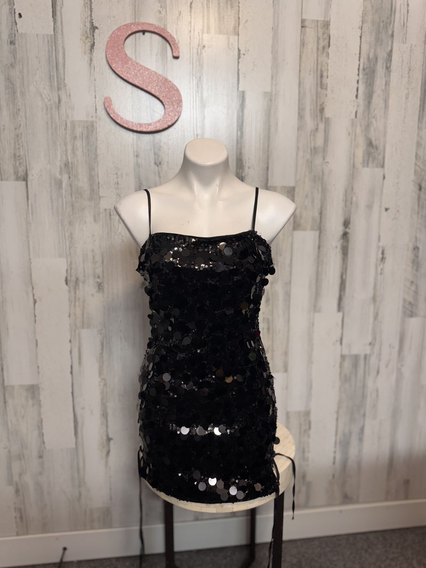 Akira black sequin mini dress size small