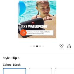 JBL FLIP 5, Waterproof Portable Bluetooth Speaker, Black, Small