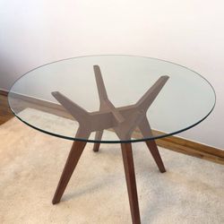 West Elm Jensen Round Glass Dining Table