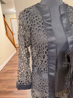 Gray Lace Cutout Blazer Jacket size medium