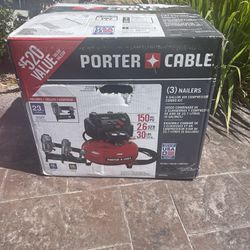 Porter Cable 3 Nailers 6 Gl Air Compressor Combo Kit Open Box 