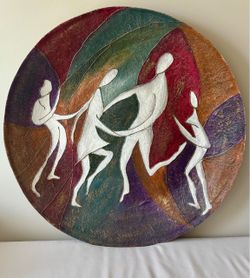 30” MCM Fiberglass Dancing Figures Wall Decor
