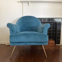 Teal Velvet Mid Century *inspired* Chair