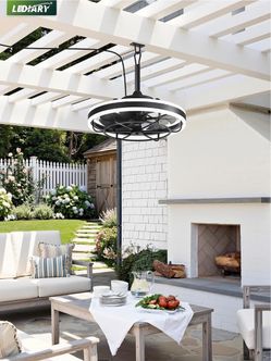LEDIARY 20-Inch Outdoor Ceiling Fan With LED Light – Black