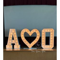 Marquee Letters And Flower Wall 
