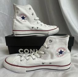 Classic White Converse Chuck Taylor All Star High Top Sneakers | Size 3 | Unisex | Casual Shoes | Clean White Canvas