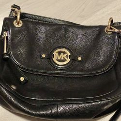 Black Leather Michael  Kors