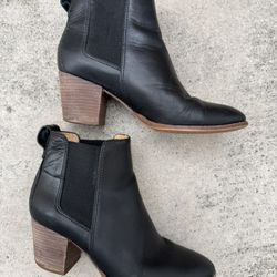 Madewell Black Leather Boots. 6.5
