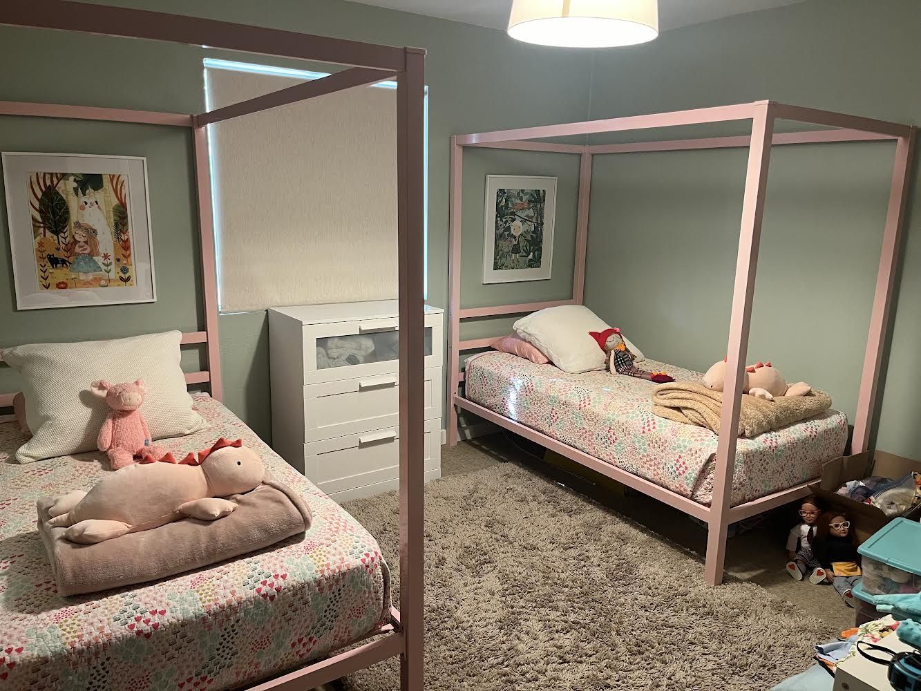Pink Twin Bed Canopy - Metal Frame