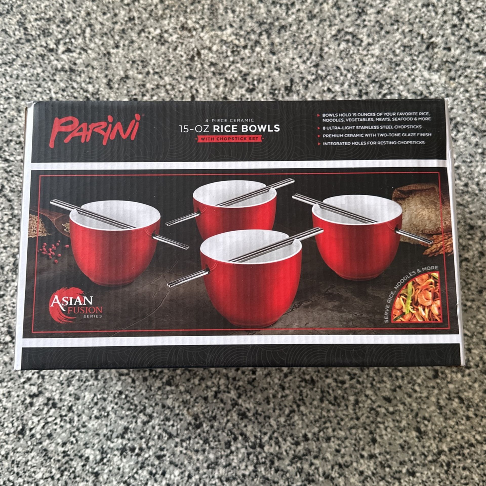 8 Brand New Rice Bowls With Chopsticks