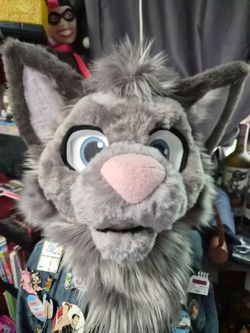 Grey Cat Fursuit Head