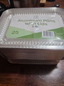 Comfy Package [25 Count] 5 lb capacity, Disposable Aluminum Foil Pans with Lids, 6x9 Disposable Takeout Pans with Clear Plastic Dome Lids, Great For B