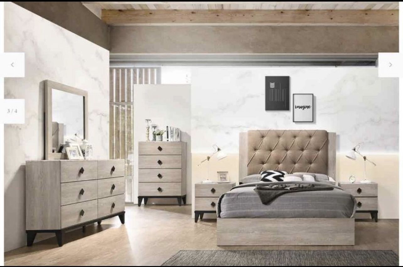 Wood Queen Bed Room Set 5P Brand new , Delivery Same Day