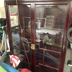 Wooden Display Cabinet With Shelves 